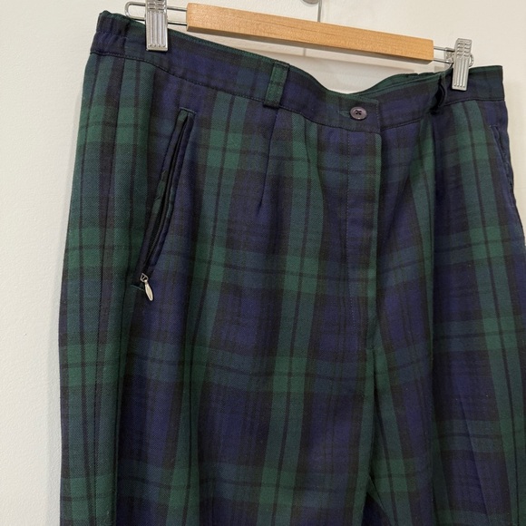 Murray-Golf Tartan Plaid Golf Pants in Green and Navy Blue Inseam 27in - Picture 4 of 17